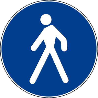 Inizio di un viale pedonale