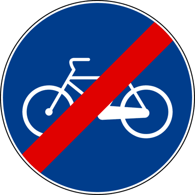 Segnale: Fine della pista ciclabile