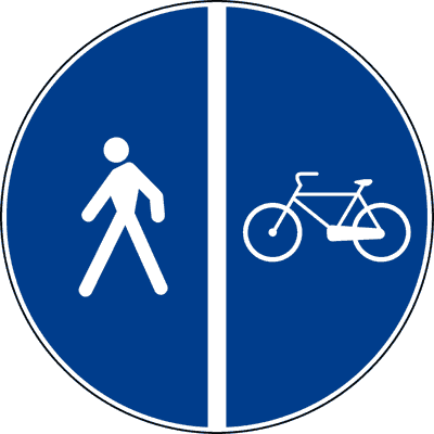 Segnale: Pista ciclabile contigua al marciapiede