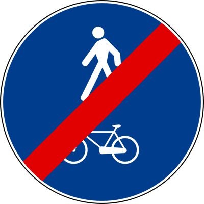 Segnale: Fine del percorso pedonale e ciclabile