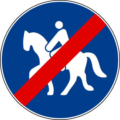 Segnale: Fine del percorso per animali da sella o da soma