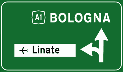 Preavviso di direzione con due destinazioni
