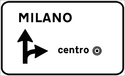 Segnale: Preavviso di direzione urbana