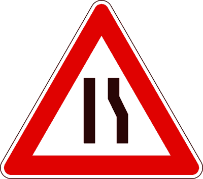 Segnale: Strettoia asimmetrica a destra