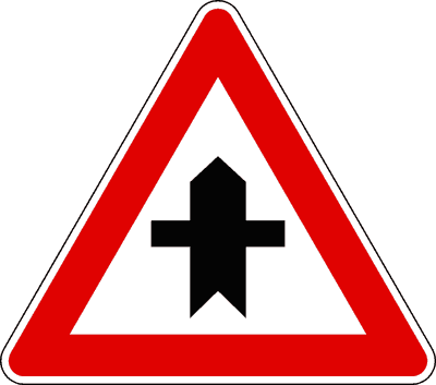 Preavviso di incrocio con strada secondaria