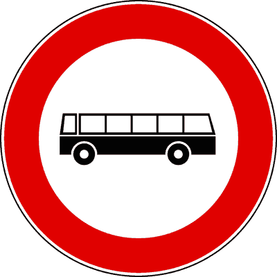 Segnale: Transito vietato agli autobus