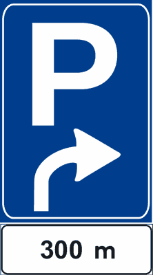 Segnale: Preavviso di parcheggio