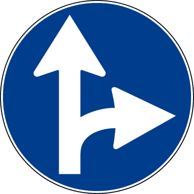 Direzioni consentite diritto e destra